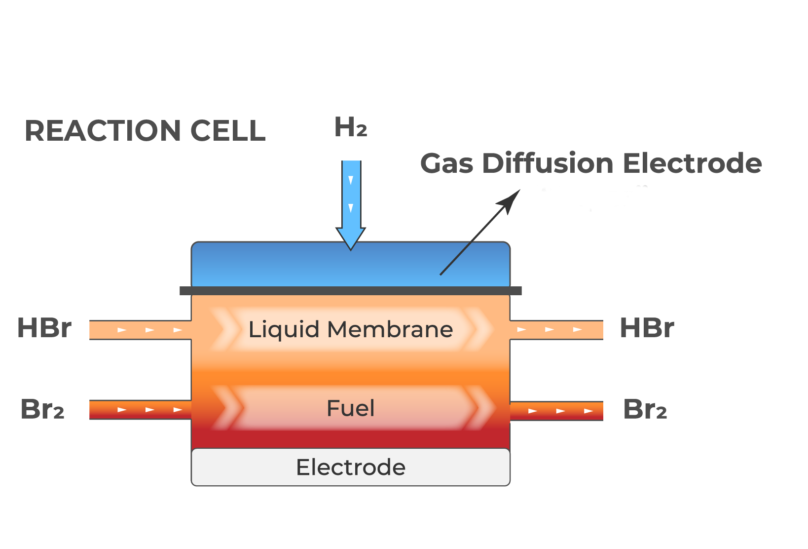 A diagram depicting an HBO reaction cell